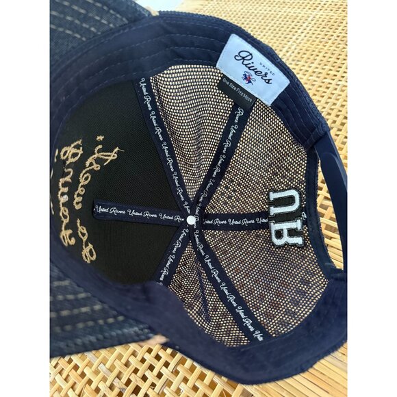 United Rivers Navy Selvedge Denim Trucker Hat – “Go West, Young Man” Chain Stitc - Picture 2 of 6